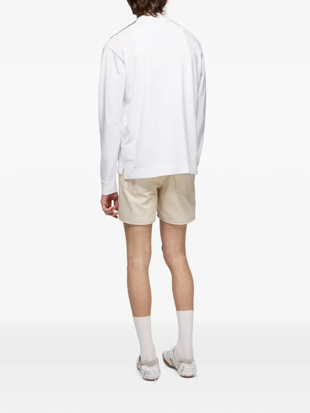 Джинсовые шорты с брызгами краски Acne Studios, бежевый — фото 3