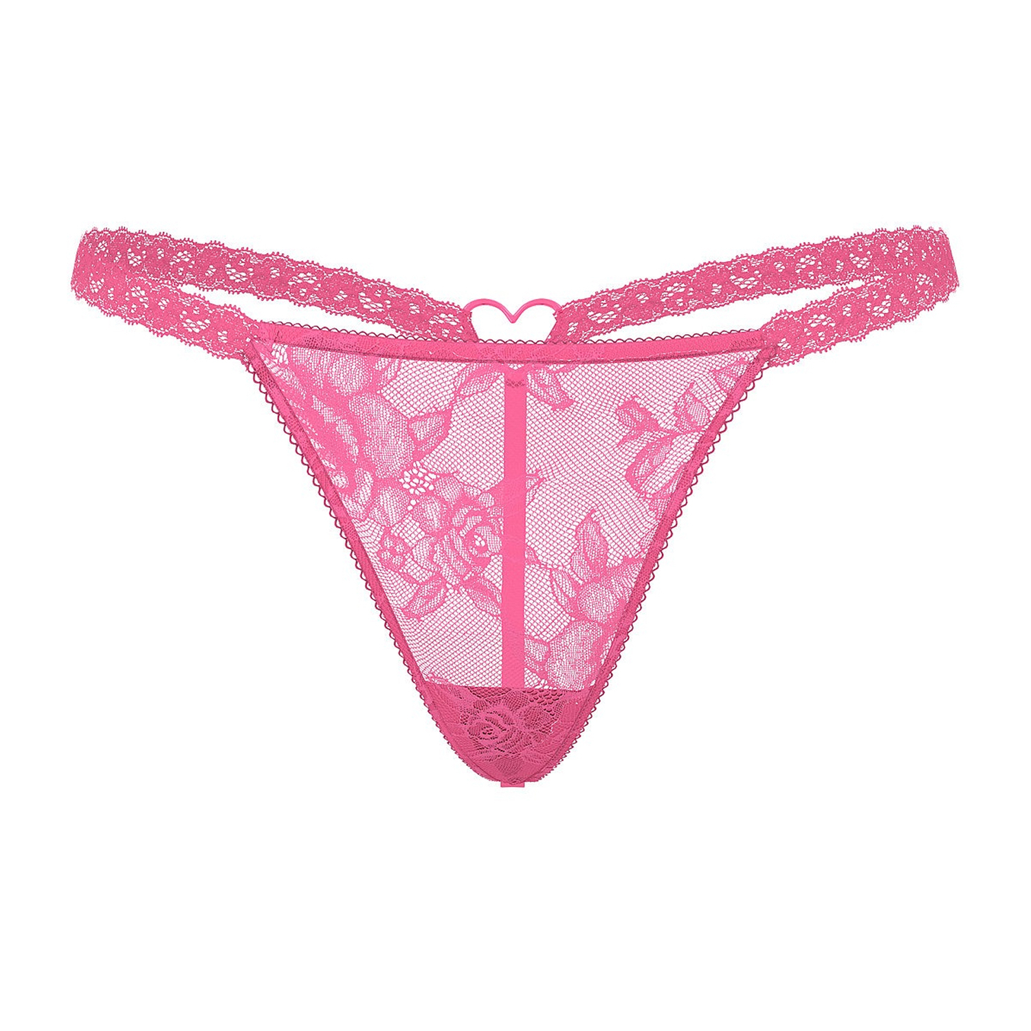 

Трусы Victoria's Secret Rose Lace Heart Hardware V-String, розовый