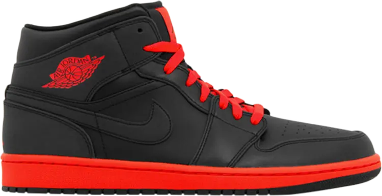 

Кроссовки Air Jordan 1 Retro Mid Black Infrared, черный