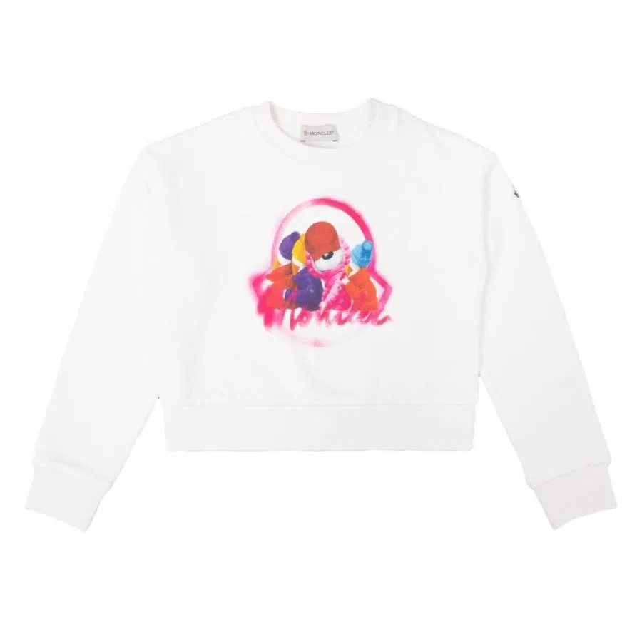 Детский свитшот из хлопка с принтом Teddy Bear Print Kids Teddy Bear Print Cotton Sweatshirt Moncler, Natural