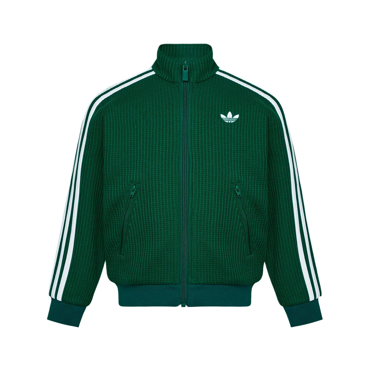 Детская куртка с воротником-стойкой Adidas Originals, Forest Green/White