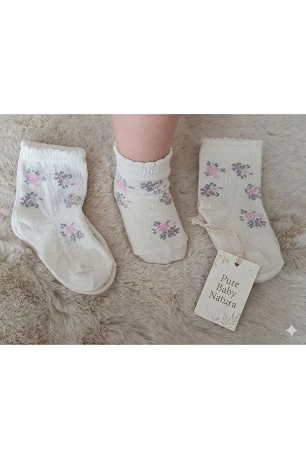 Детские носки хлопковые 3 шт Pure Baby Natura, Nude Color