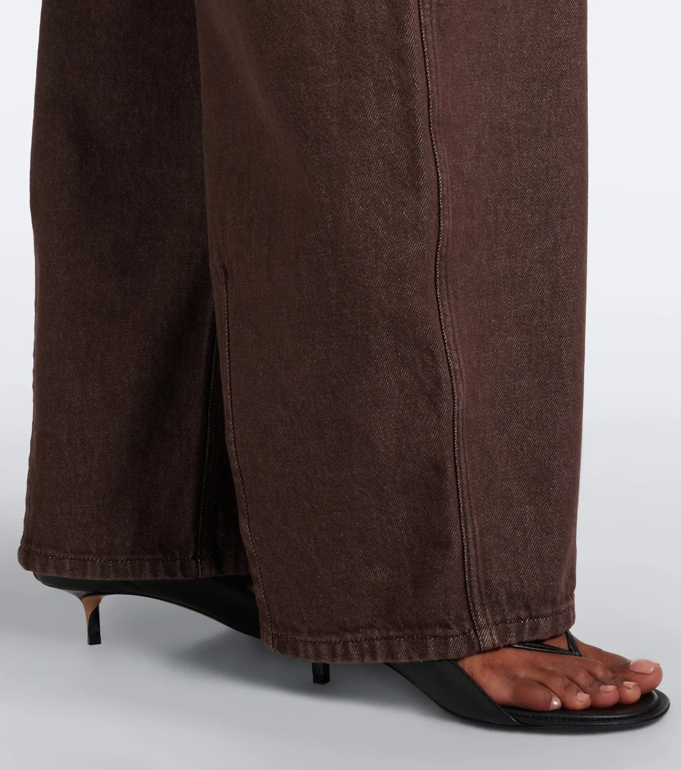 Широкие джинсы Ovalo barrel-leg Jacquemus, коричневый — фото 4