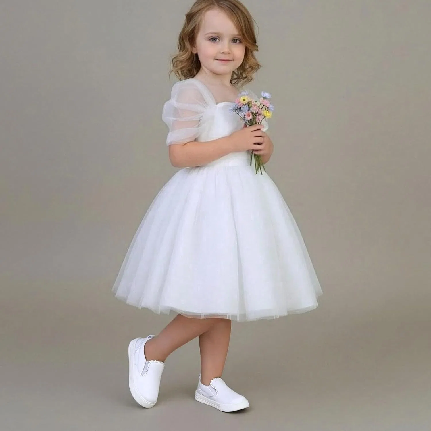 Детские кроссовки для девочек с блестками Slip-On Tegeek, Arctic White — фото 3