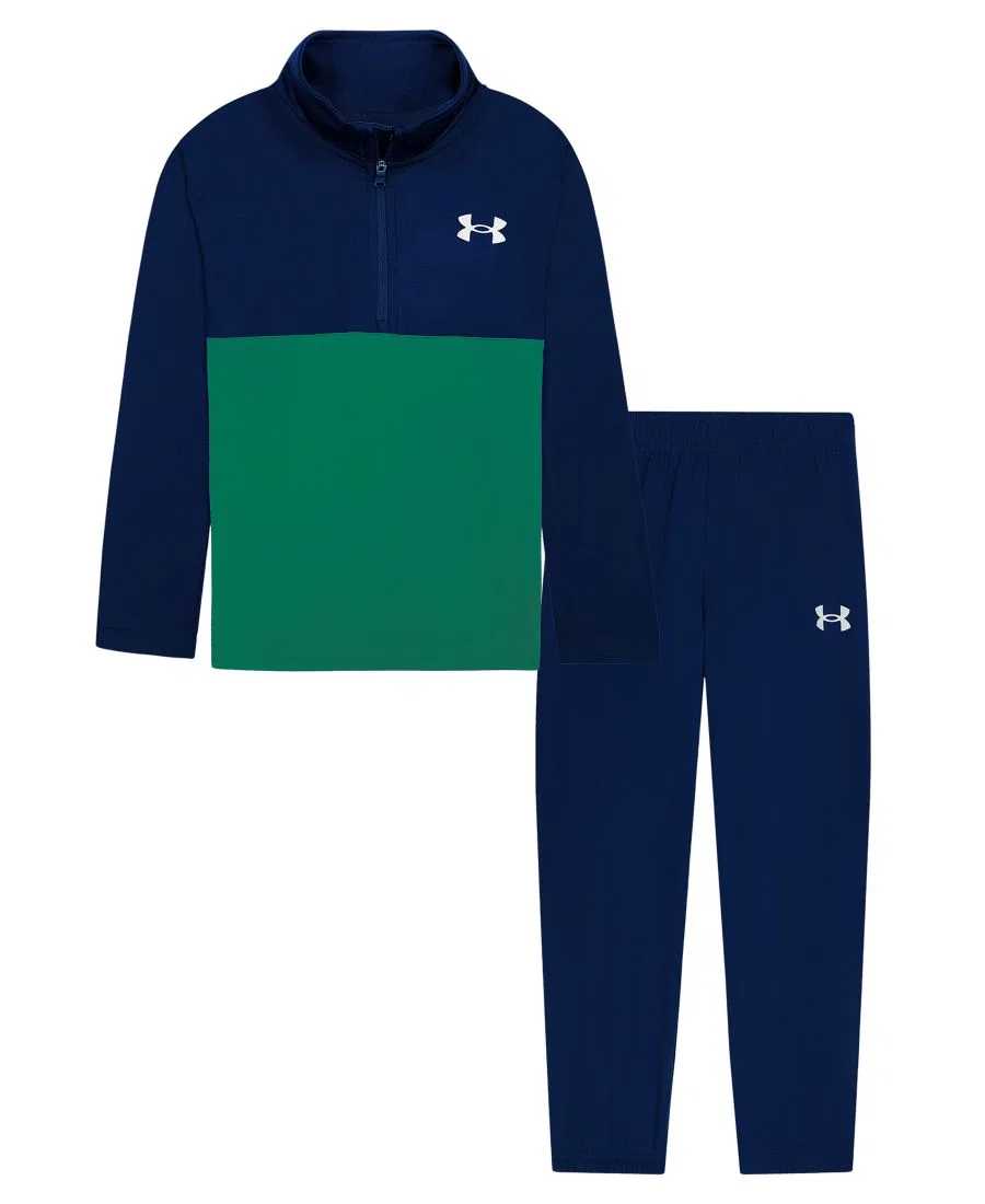 Комплект из лонгслива и джоггеров с четверть-застежкой, модель Under Armour, Black Out Navy