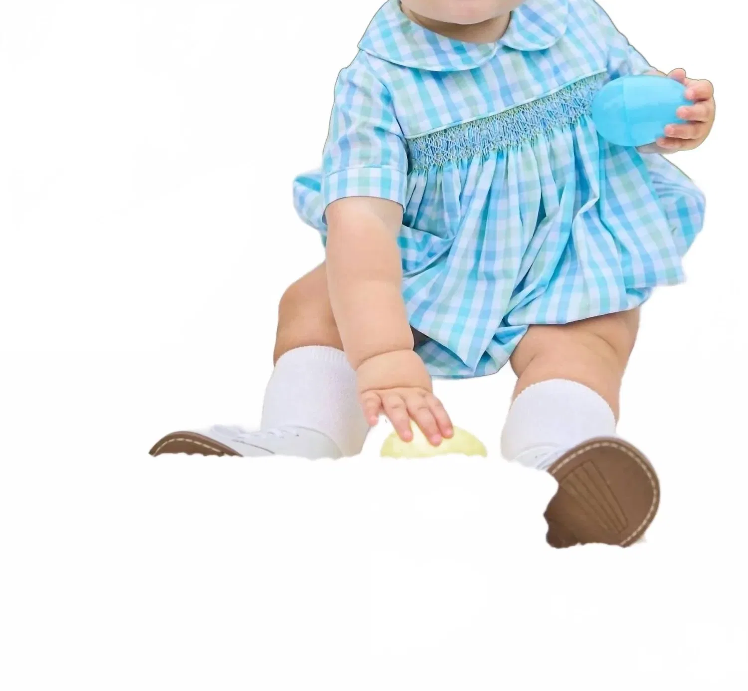 Детский боди-комбинезон с коротким рукавом и воротником питер-пэн Barrington Bubble LITTLE ENGLISH, Briarcliff Plaid — фото 4