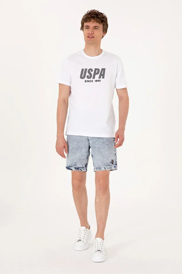 Мужские шорты длинные с принтом U.S. Polo Assn., Light Blue — фото 3