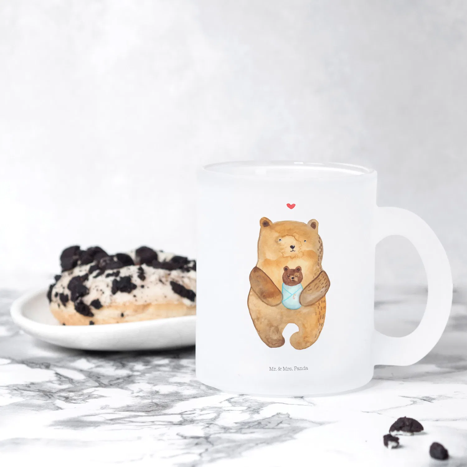 Кружка детская прозрачная Becher Bär Baby ohne Spruch Mr. & Mrs. Panda, прозрачный — фото 3