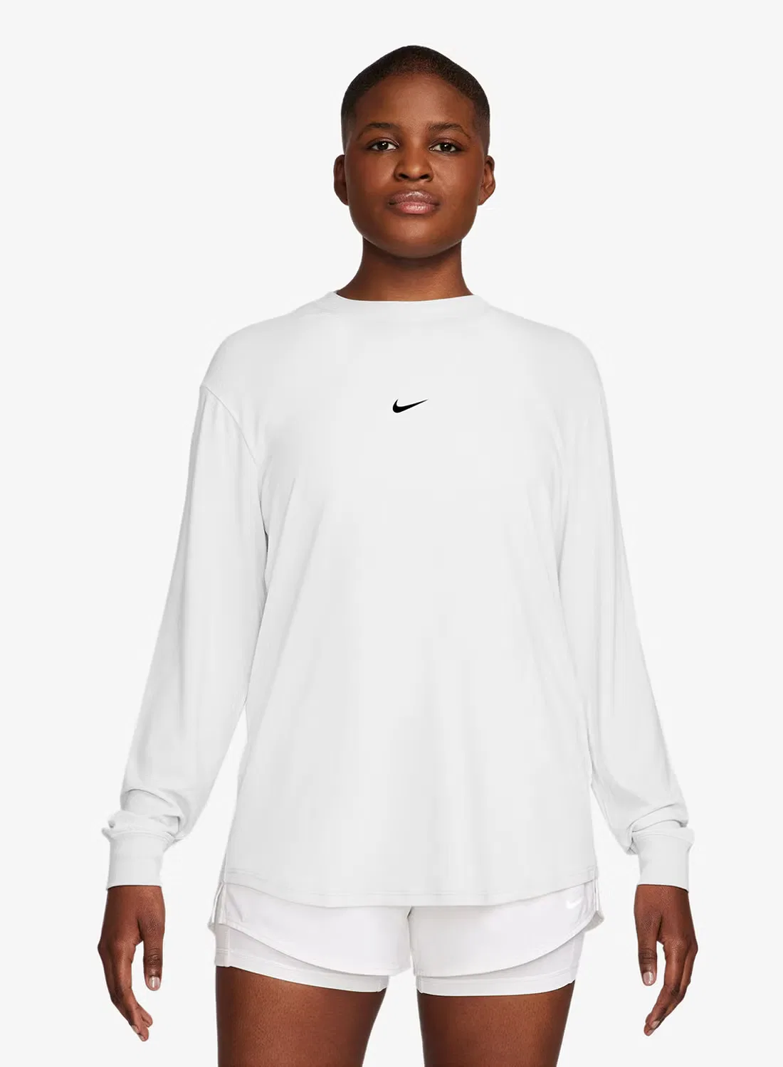 Топ Nike One Relaxed с длинным рукавом, белый