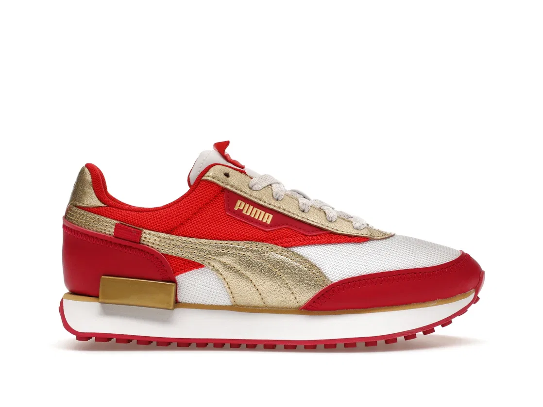 Детские кроссовки Lifestyle Puma Future Rider Glitz (GS) Puma, White/Persian Red/Team Gold