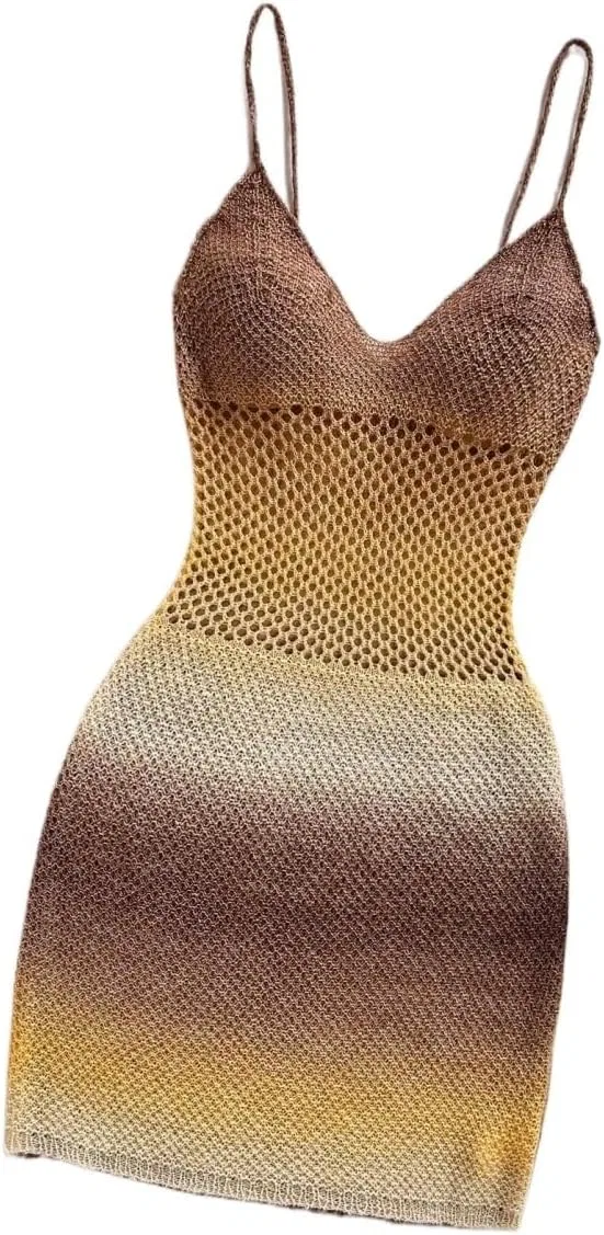 Женское мини-платье на бретелях с открытой спиной Bodycon, Multicolor — фото 4