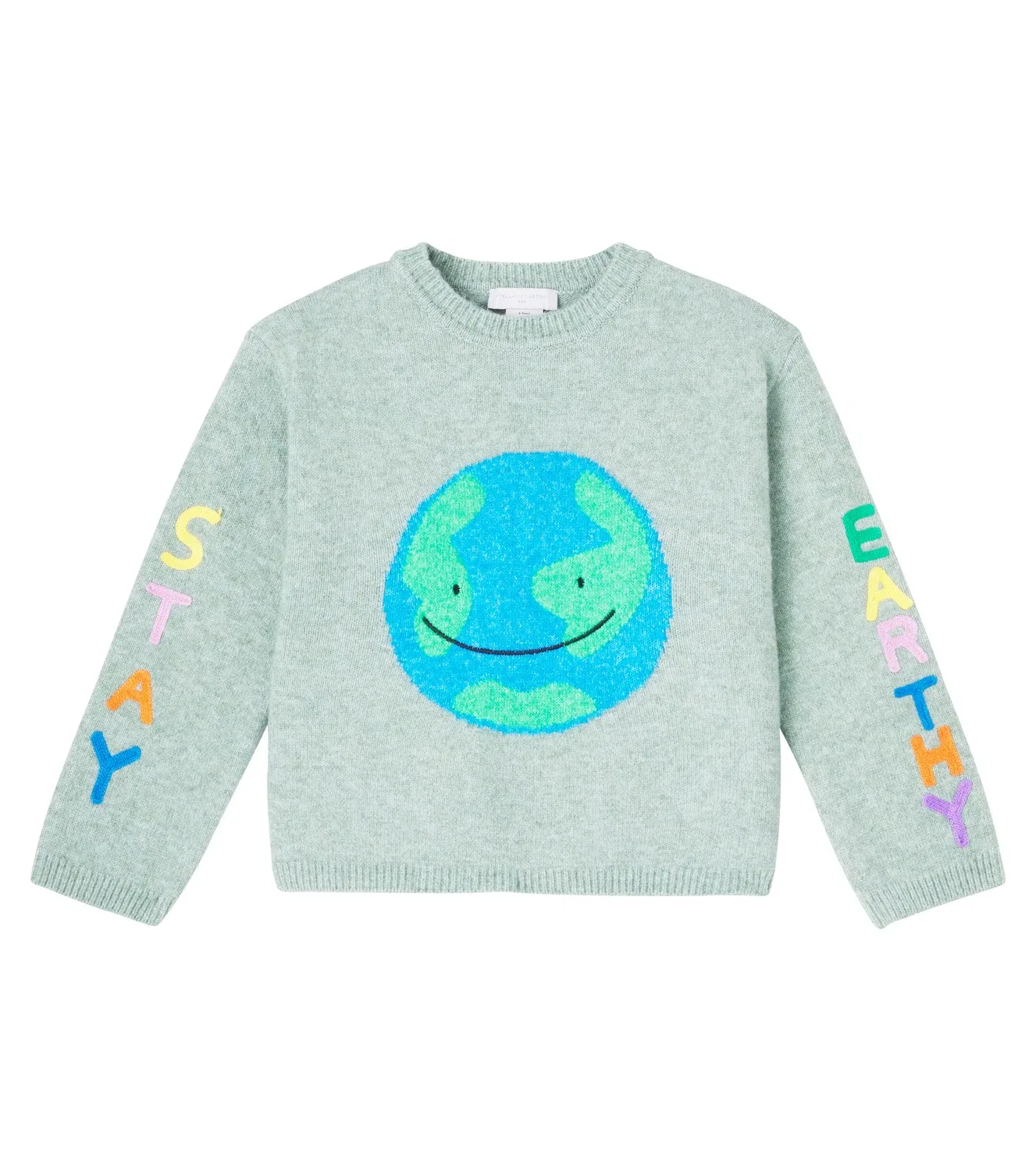 Свитер с нашивками и аппликацией Stella Mccartney Kids, зеленый