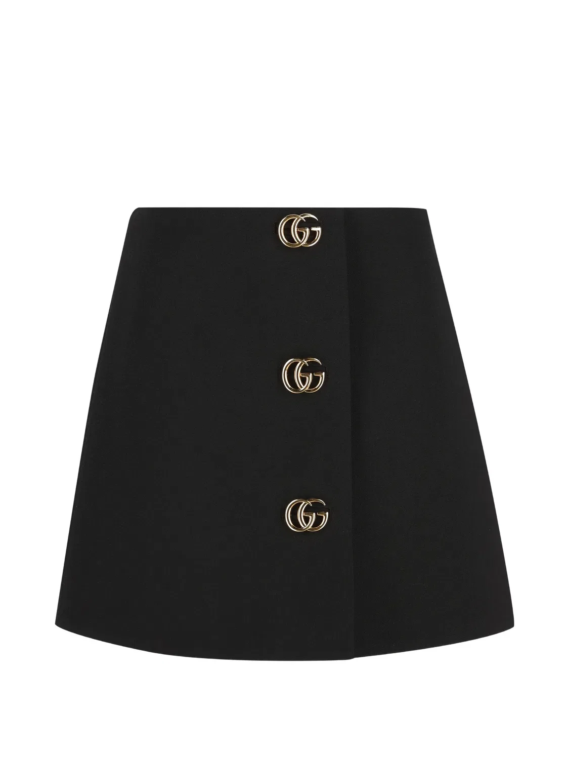 Мини юбка на пуговицах Gucci, черный
