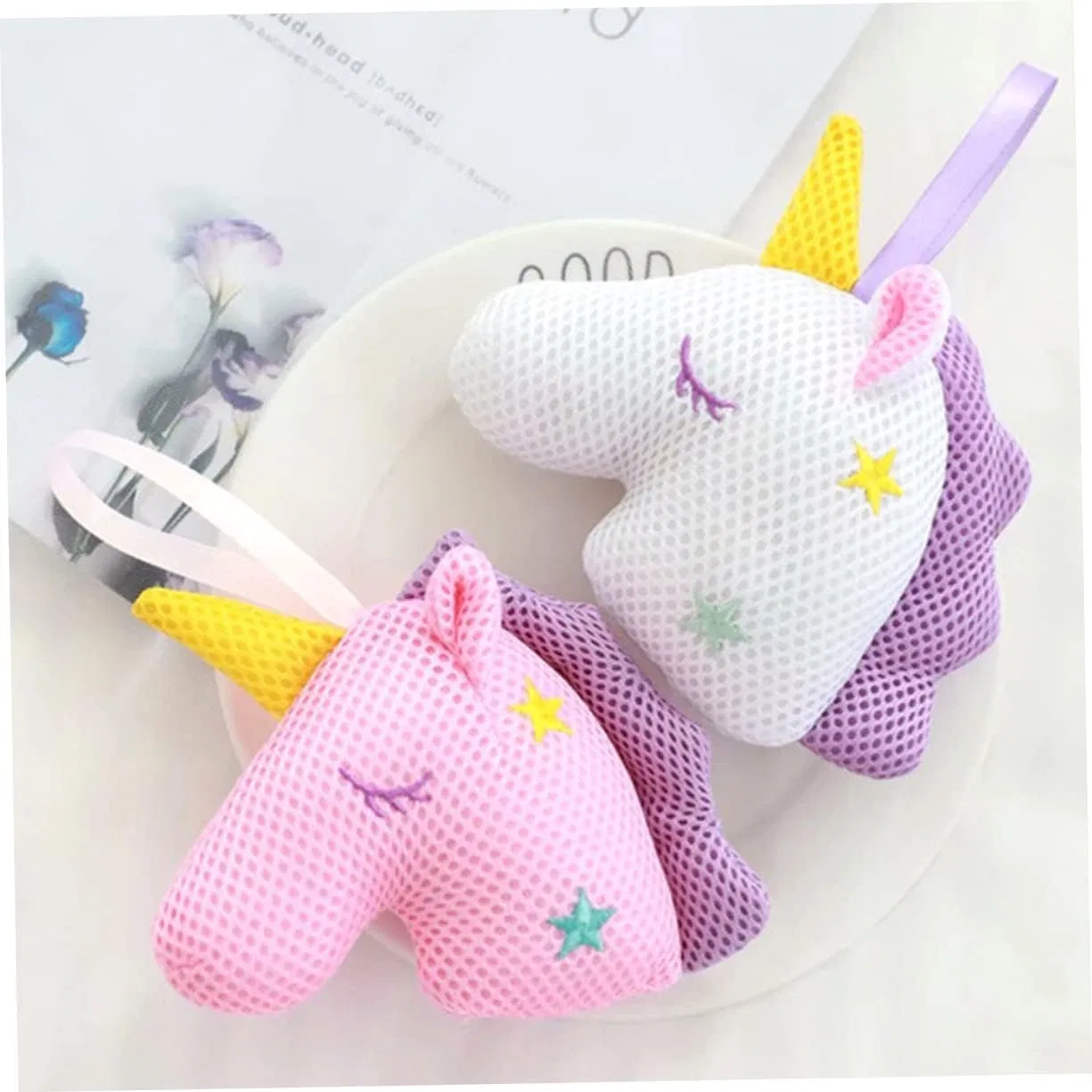 Набор мочалок для душа Unicorn, Beavorty, 6 шт, 16x10x5 см, Белый — фото 3