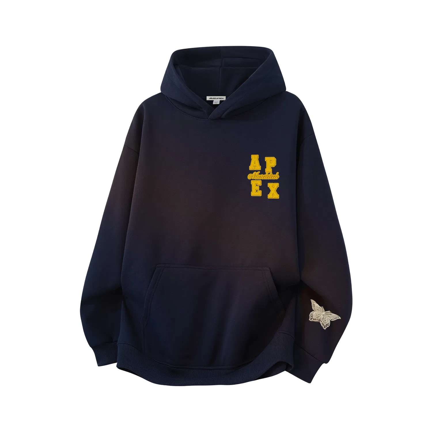 Детское худи с капюшоном, с вышивкой, Navy Blue-Embroidery, MUSCLETECH