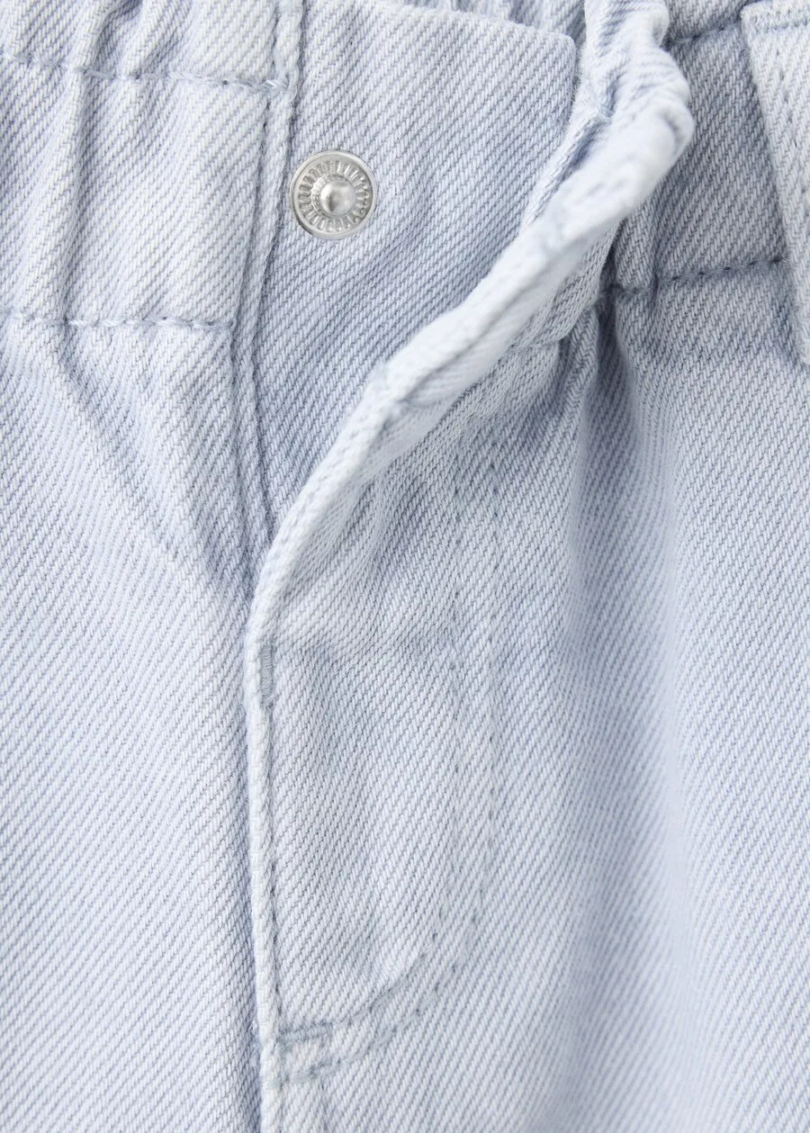 Детские джинсы MANGO KIDS Barrel Jeans светло-голубого цвета — фото 3