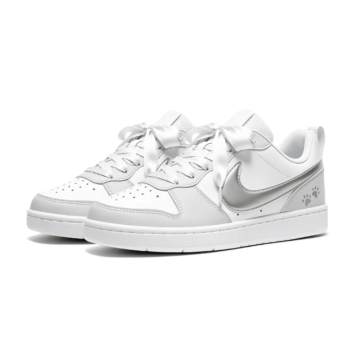 Детские скейтборд-кроссовки Nike Court Borough Low Top, цвет Silver Gray — фото 4