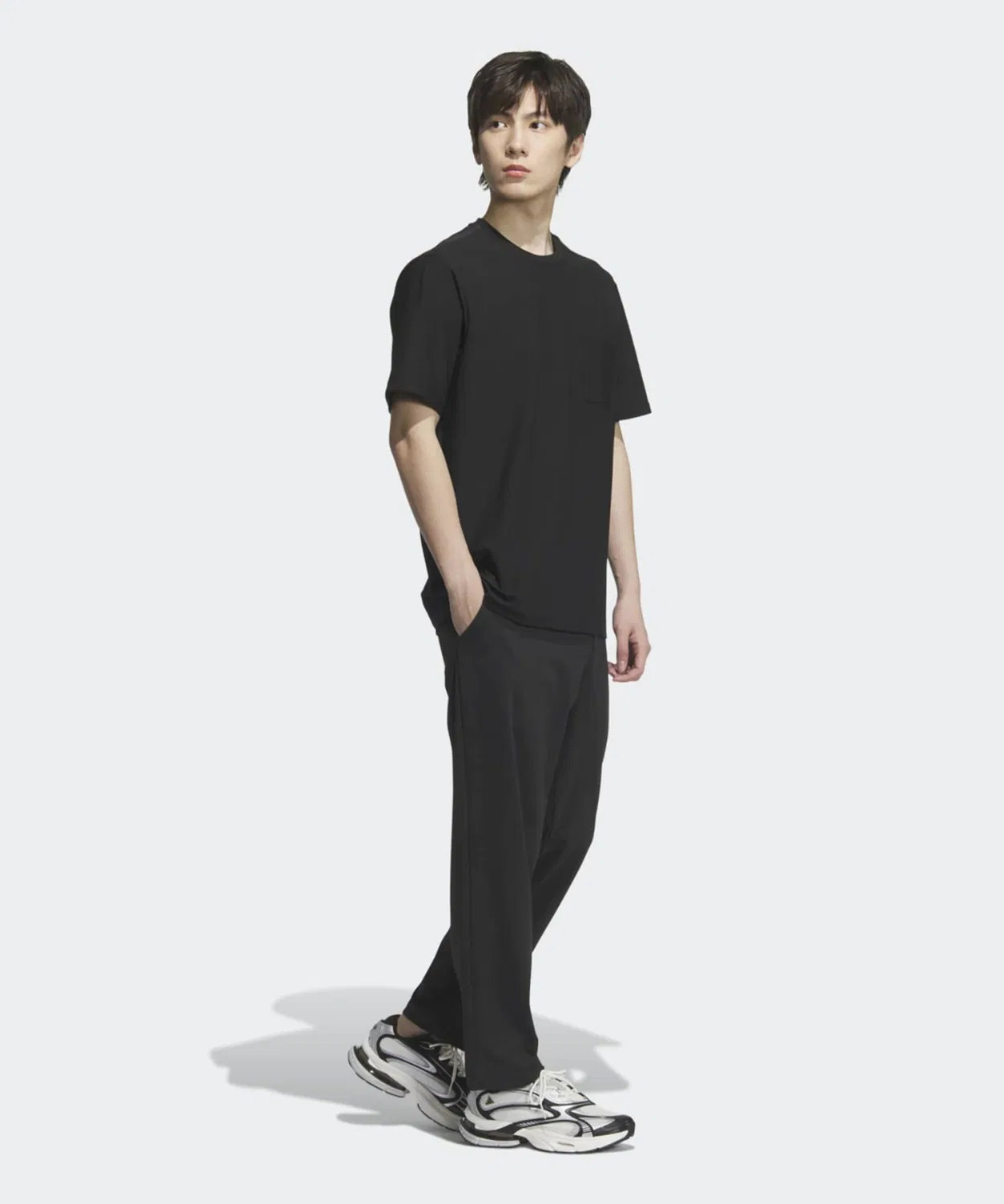Мужская футболка с коротким рукавом с нагрудным карманом Adidas, Black — фото 3