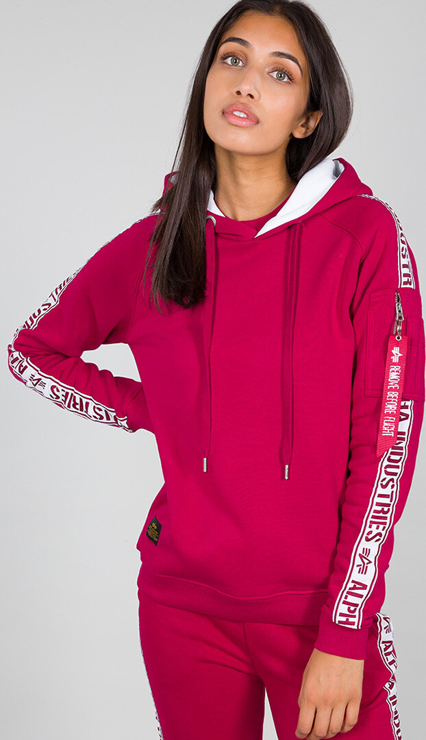 

Кофта женская Alpha Industries AI Tape с капюшоном, розовый