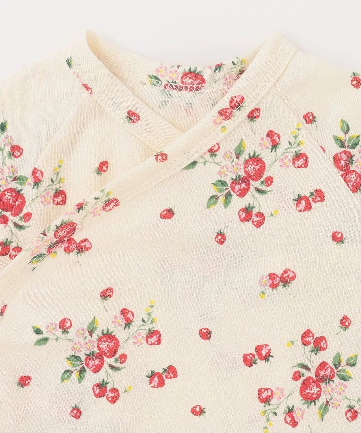 Детский боди-комбинезон с принтом Organic Wild Strawberry sense of wonder, Белый — фото 3