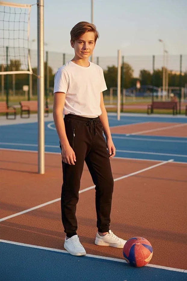 Детские спортивные штаны с принтом Jogger Sweatpants Fulla Moda, Black — фото 4