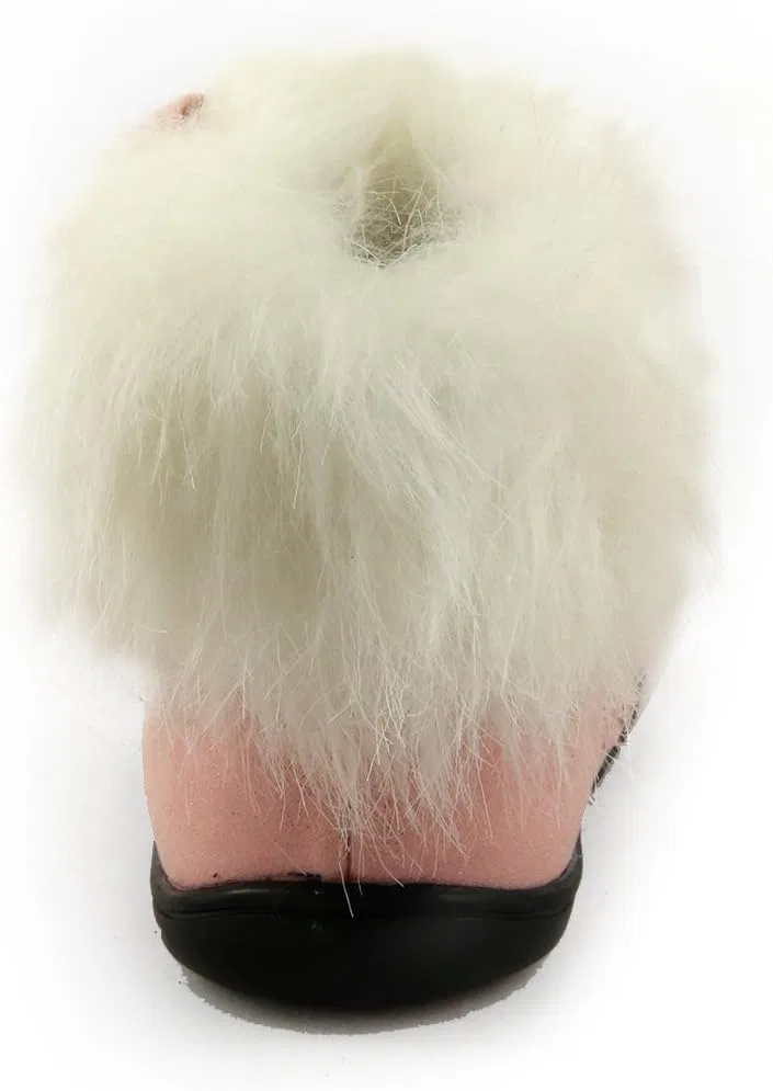 Детские ботинки с мехом The Doll Maker Furry Ankle Boot, Pink Sparkle — фото 3