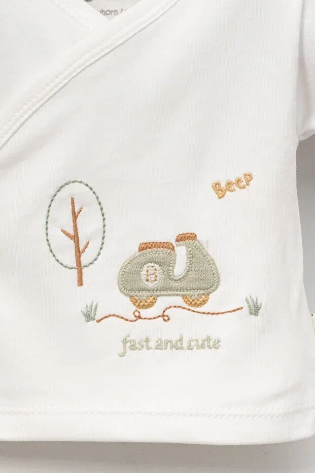 Детский комплект одежды для новорожденных с вышивкой Stork Bundle, Khaki — фото 3