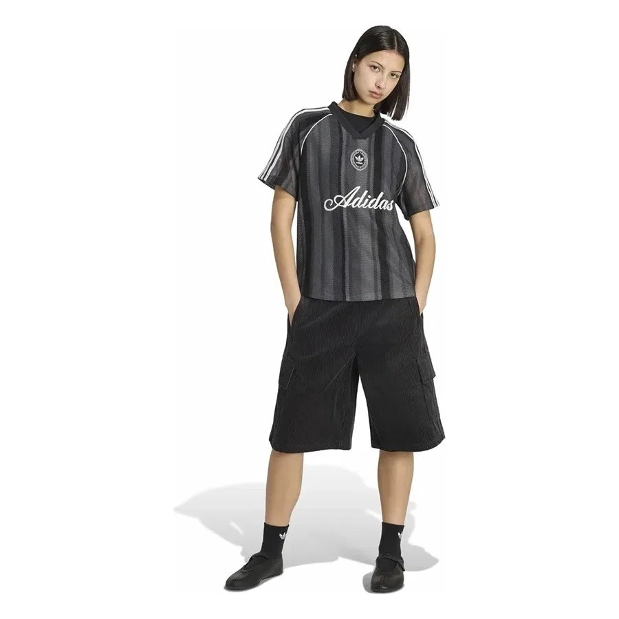 Женская футболка с принтом Knit Jersey adidas, Черный — фото 4