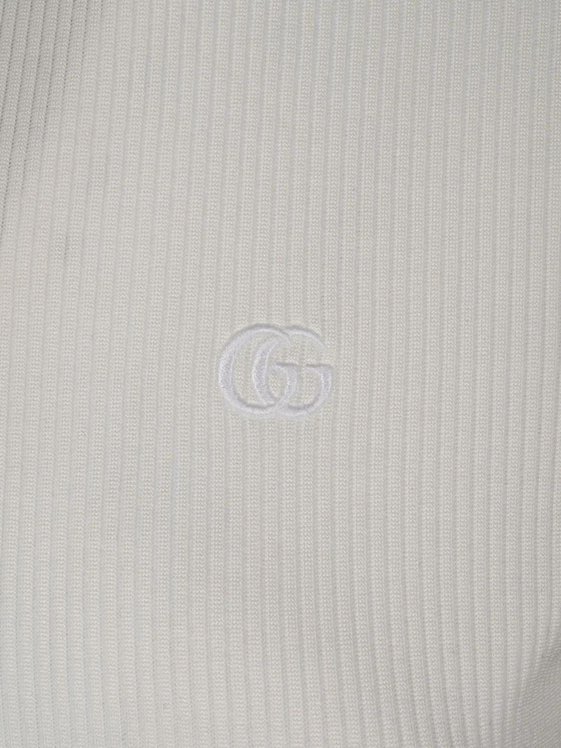 Рубашка-поло из рифленого хлопка с Web Gucci, белый — фото 2