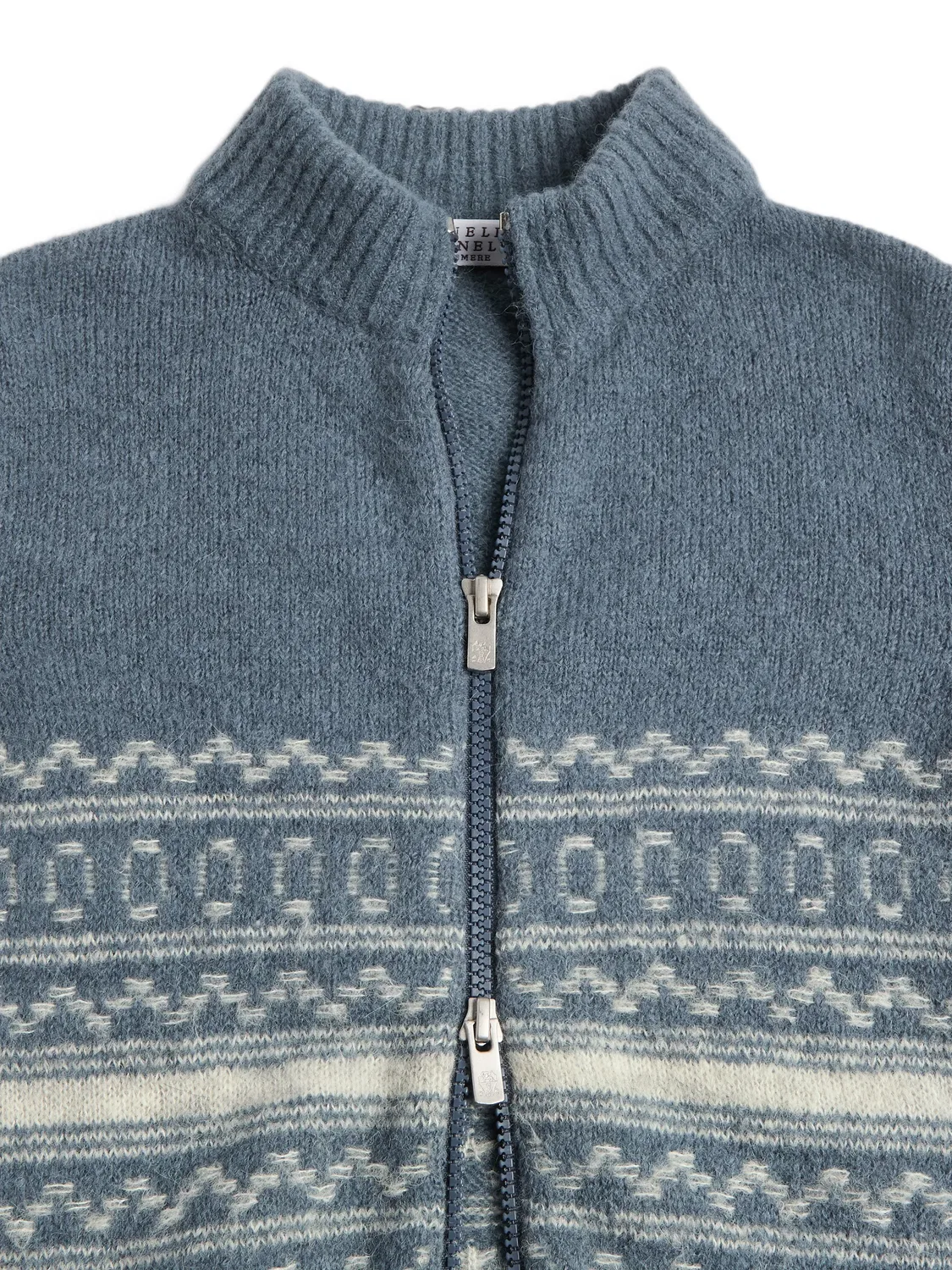 Кардиган на молнии Brunello Cucinelli Kids, синий — фото 3