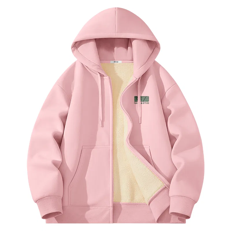 Детский свитшот с принтом Old Dream Trendy Chest Logo MINISO, Sherpa Thermal Pink