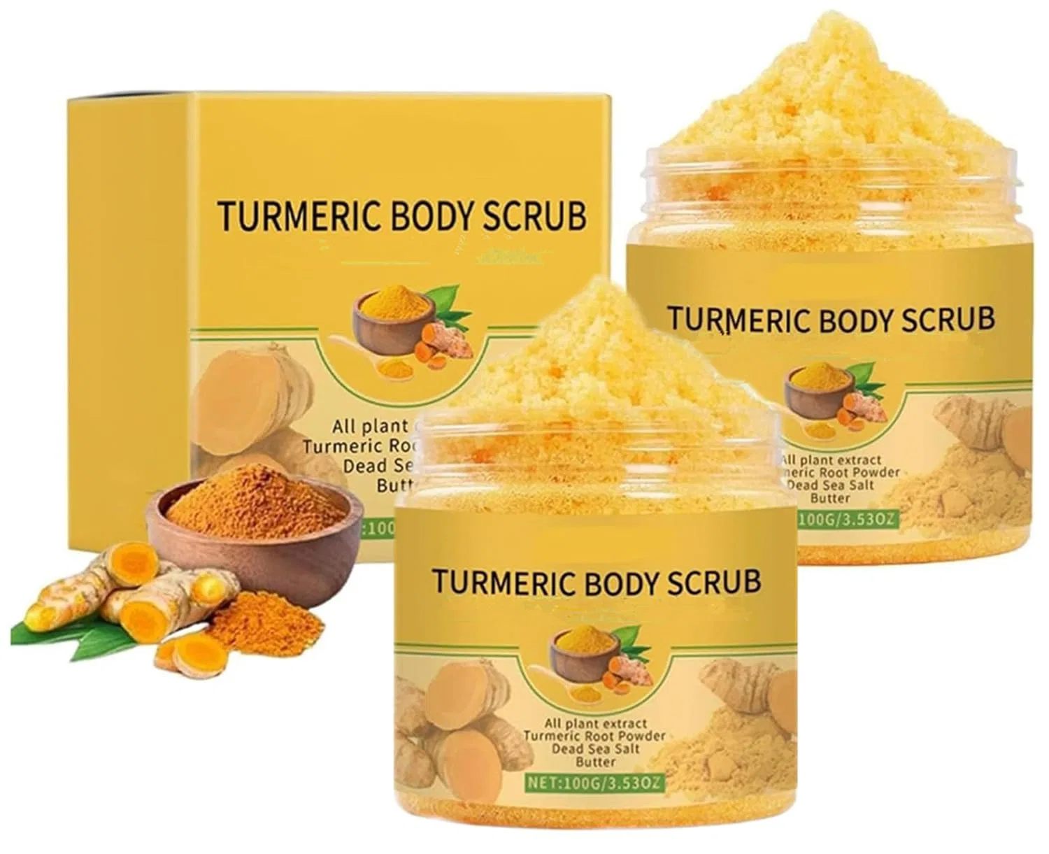 Скраб для тела Turmeric Body Scrub, PETSBURG, 2 шт., 100 г