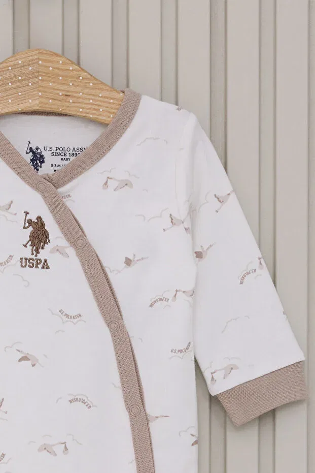 Детское боди-комбинезон для мальчиков с принтом U.S. Polo Assn., Nude Color — фото 2