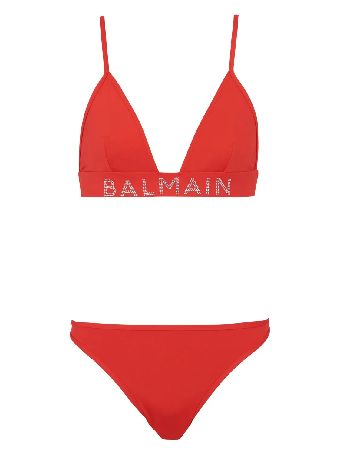Balmain Купальник с логотипом кардинально-красного цвета