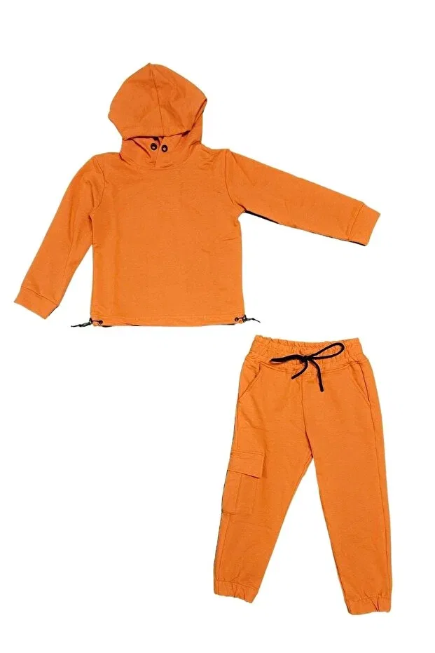 Детский спортивный комплект для девочек с капюшоном Mnk Baby&Kids, Orange