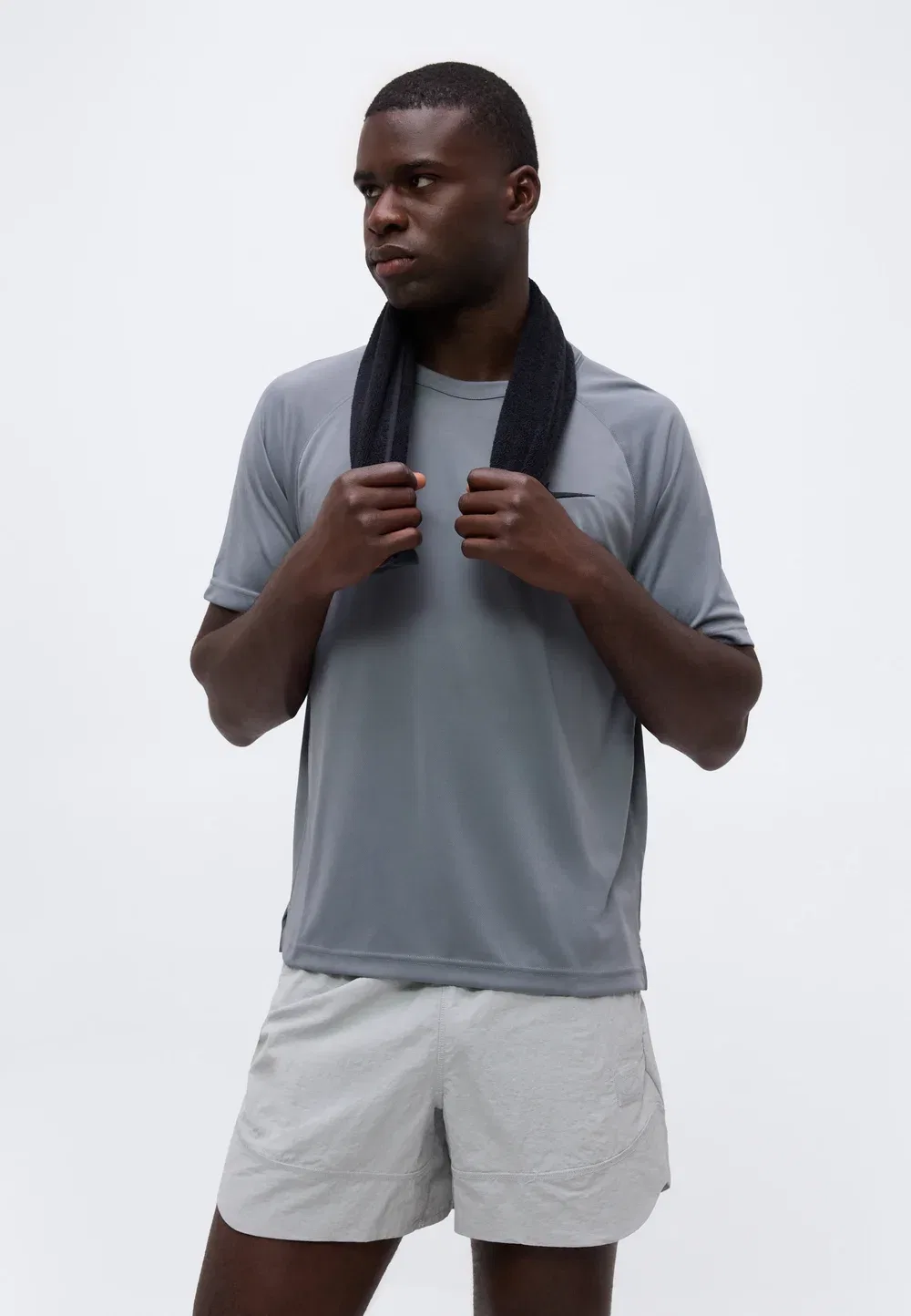 Flex - спортивная футболка Nike Performance, Smoke Grey/Black — фото 4