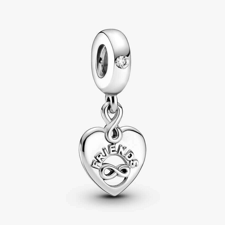 

Шарм-подвеска Pandora Moments Friends Forever Heart, серебро/прозрачный