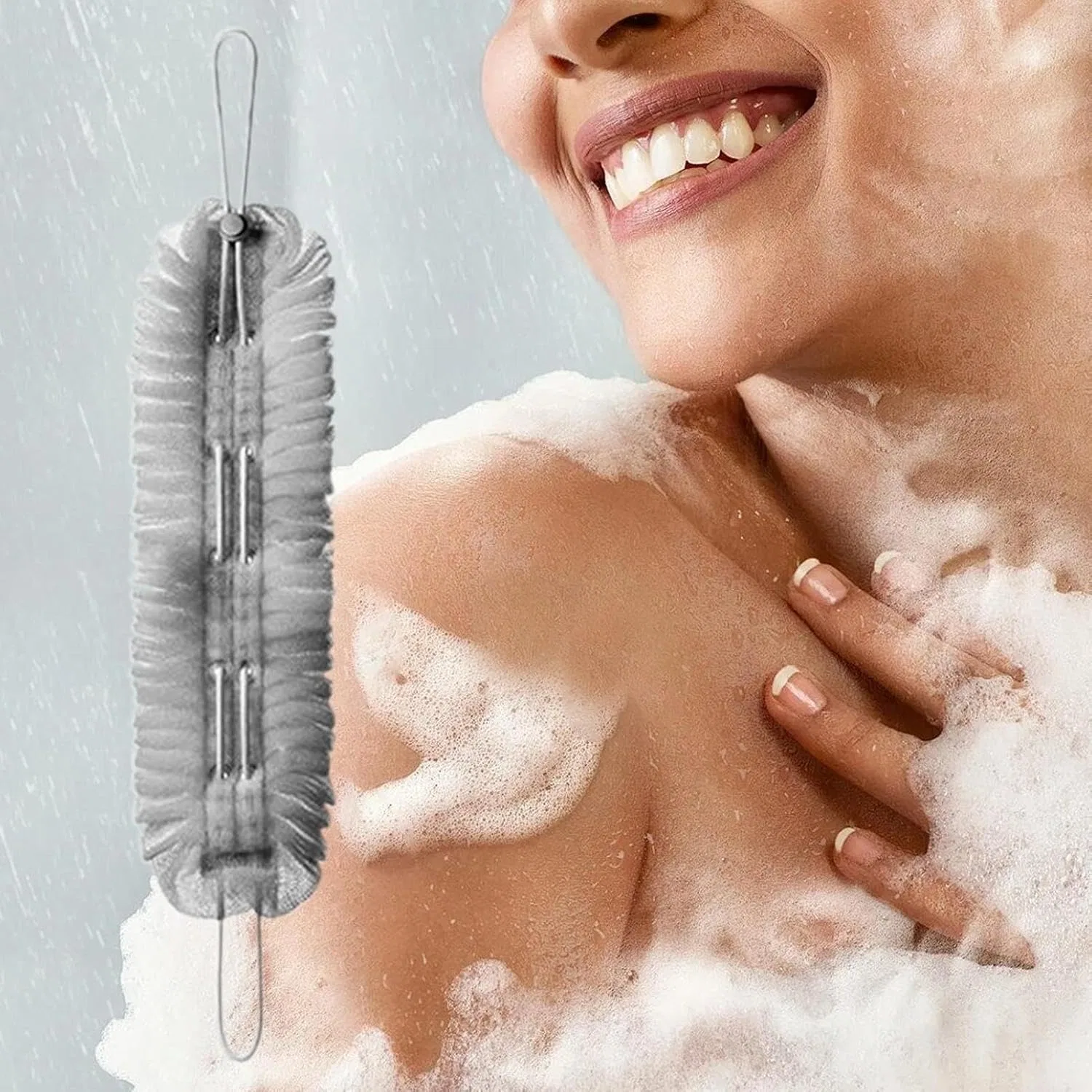Скребок для спины с ручками, Generisch, Серый — фото 3