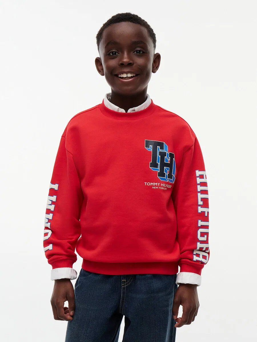 Толстовка TOMMY HILFIGER огненно-красного цвета — фото 2