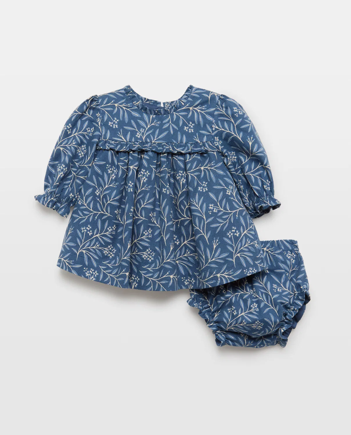 Детское платье с длинным рукавом, Volante Bicolor, Coconut El Corte Inglés, синий