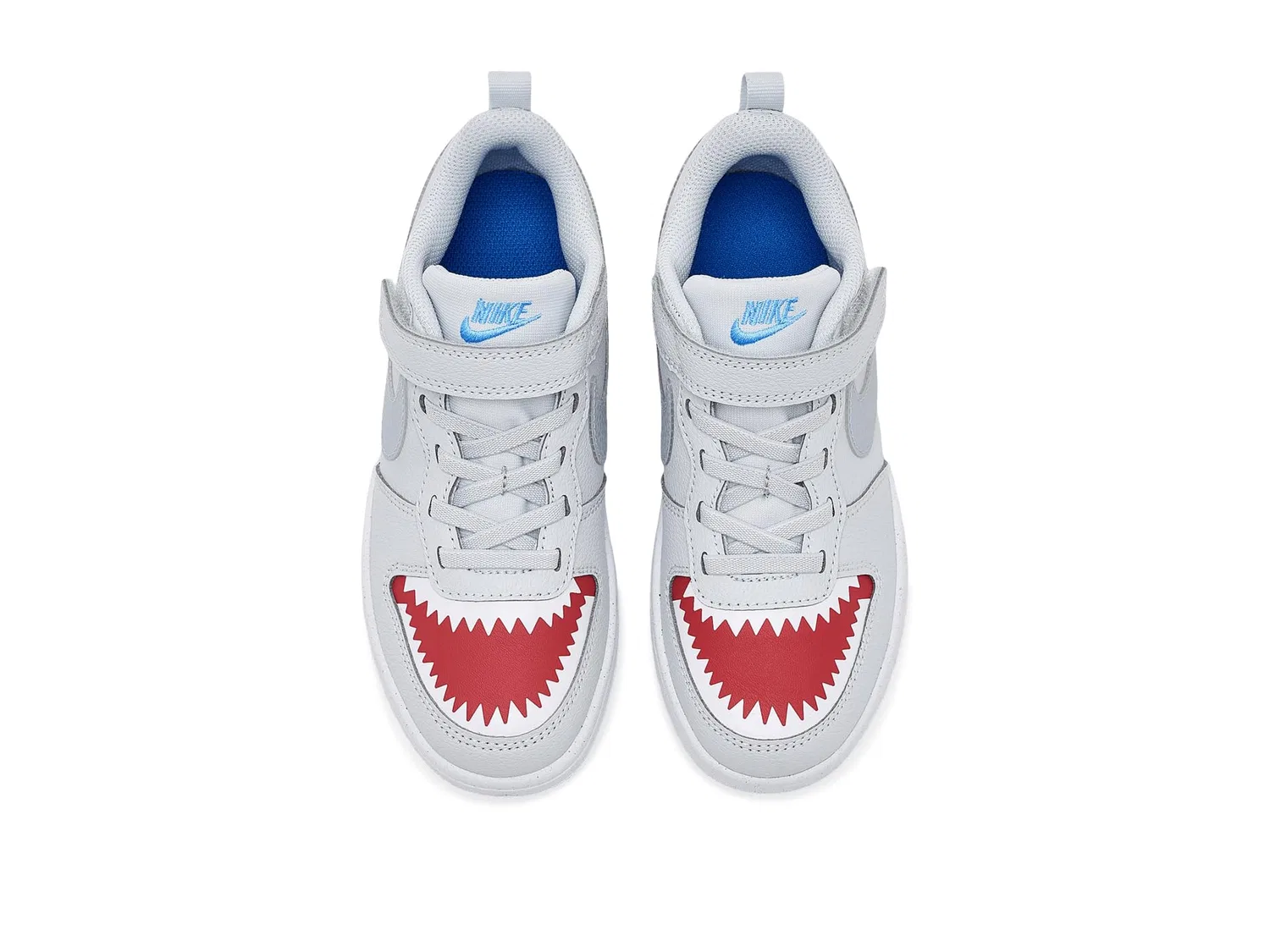 Кроссовки Court Borough Low (для маленьких детей) Nike Kids, Pure Platinum/Wolf Grey/University Red/Game Royal/Football Blue — фото 3