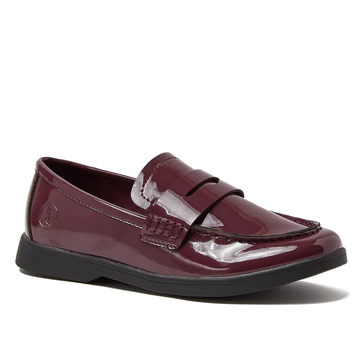 Детские лоферы для девочек без каблука Lands' End, Royal Burgundy Patent