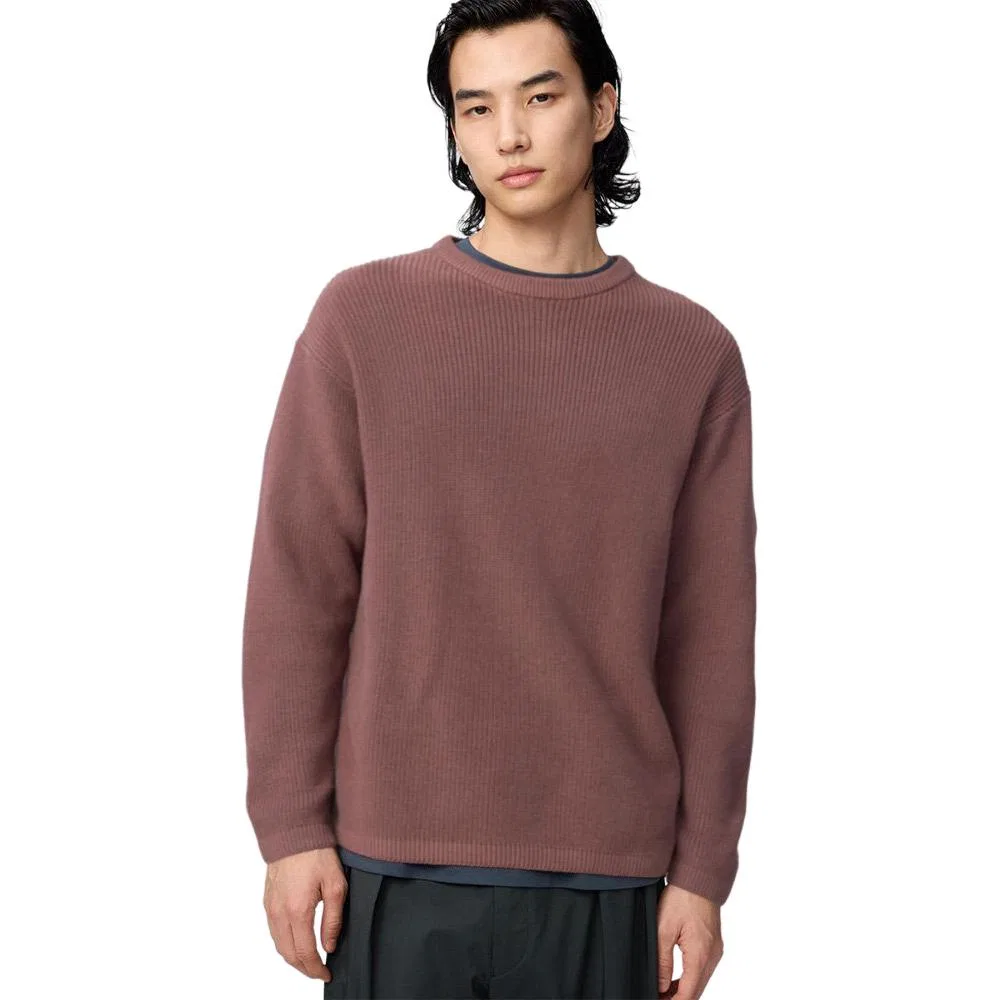 Свитер с круглым вырезом, базовый слой, Umber, UNIQLO