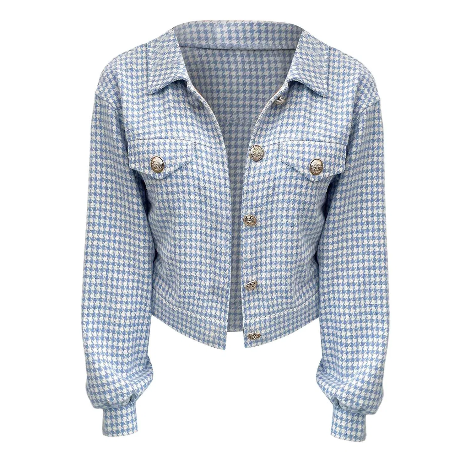 Женская легкая куртка slim fit с принтом, модель Uk Elegante, Blu — фото 4