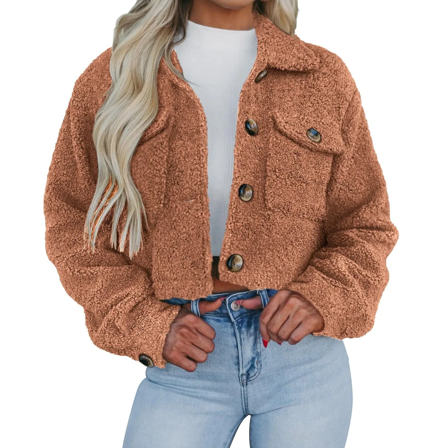 Женское шерстяное пальто с лацканами Elegant Short Jacket, dark khaki