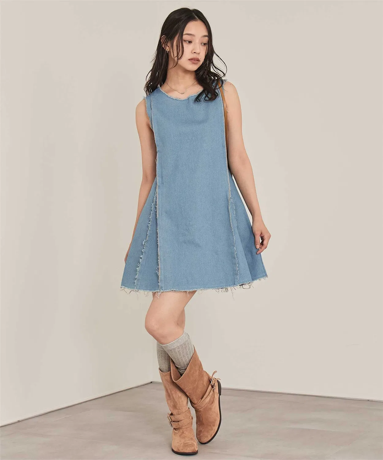 Детское платье без рукавов из денима miette, Light Blue — фото 2