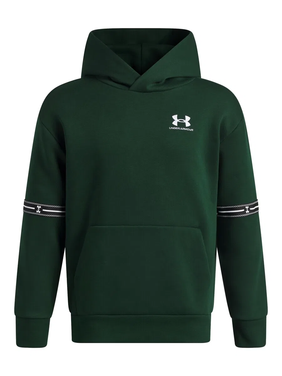 Спортивная толстовка UNDER ARMOUR 'Icon Flc' темно-зеленого цвета