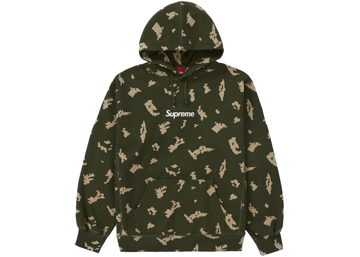 Мужской худи с принтом Supreme Box Logo, Olive Russian Camo