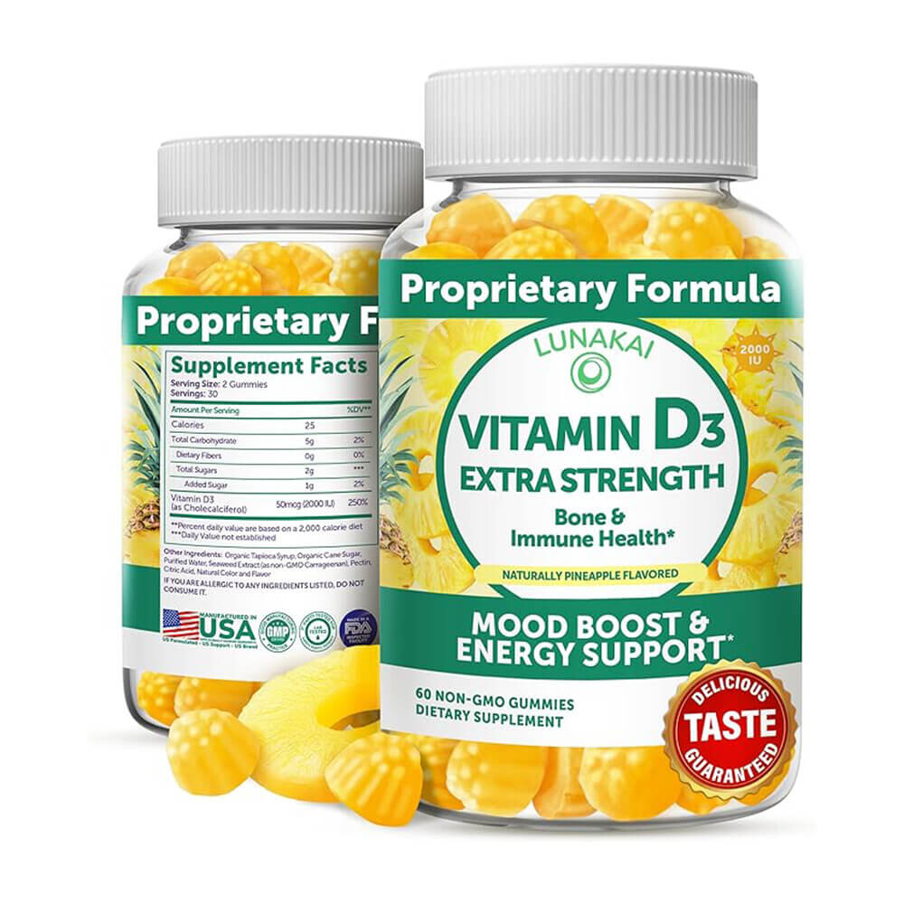

Витамины Vitamin D3 Gummies for Adults and Kids, (60 жевательных конфет)