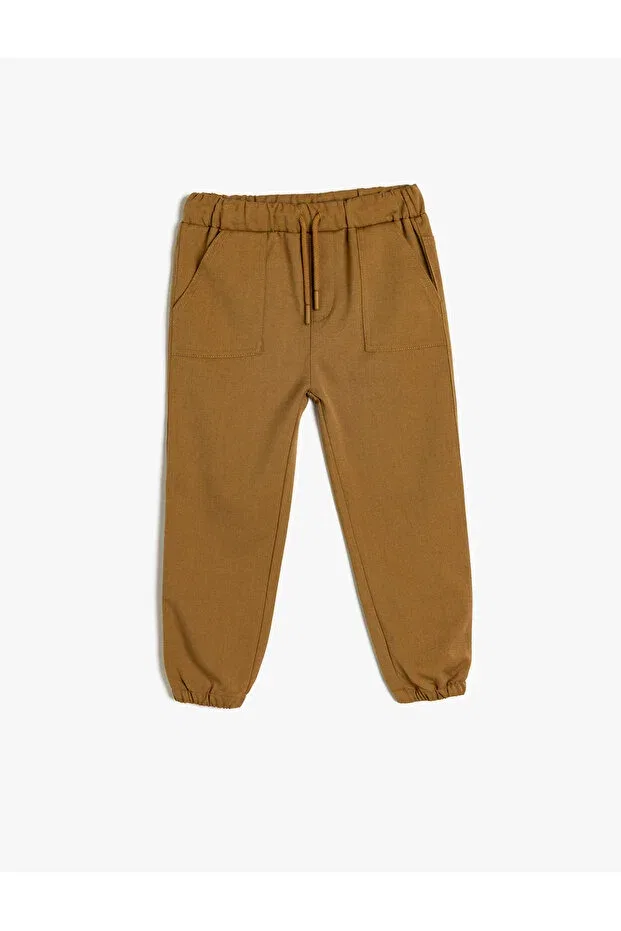 Детские джоггеры для девочек с завязкой на поясе Koton, Tan Color